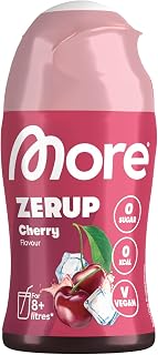 MORE Zerup, Cherry, 65 ml, Holds up to 8 litres of ready-to-drink | Sugar-free syrup with real fruit extracts, vegan, zero calories - made in Germany