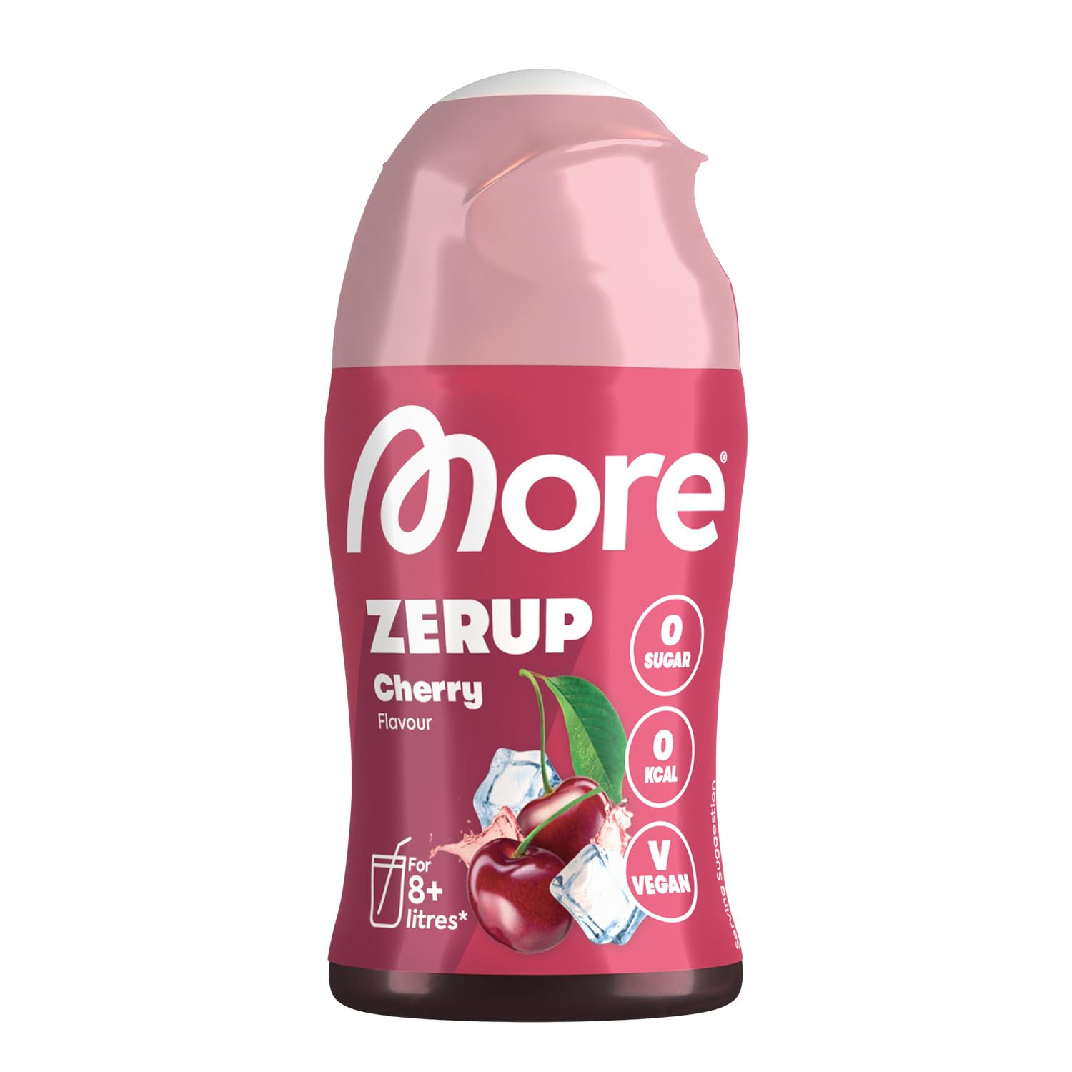 MORE Zerup, Cherry, 65 ml, Holds up to 8 litres of ready-to-drink | Sugar-free s