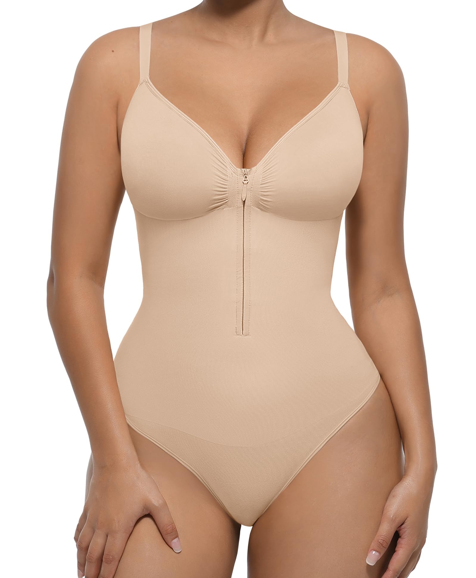 FeelinGirl Body gainant gainant pour femme avec fermeture éclair