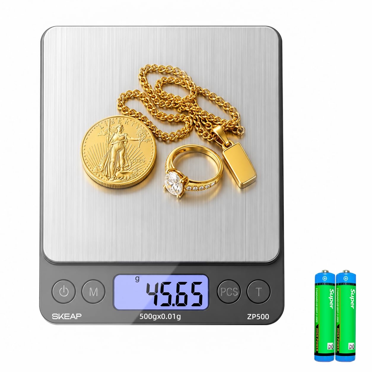 SKEAP Digital Jewelry Scale – 500g x 0.01g Precision Gold Scale for Jewelers & C