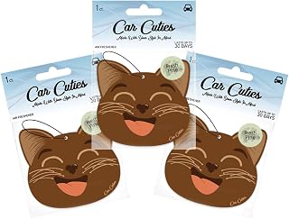 Cute CAT CAR AIR FRESHENER - Cute Cat Design, Long-Lasting Scent, Portion of Proceeds Benefit PAWS Chicago (Fresh Pine - Pack of 3)