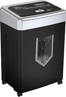 Bonsaii 15-Sheet Cross-Cut 40-Min Heavy Duty Paper Shredder for Home Office | Anti-jam, 60dB Whisper-Quiet, P-4 High Security, Shredder for CDs, Staples, 5 Gal Pullout Bin, Easy-roll Casters C169-B