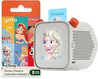 YOTO Player (3rd Gen) + Disney Classics Collection: Vol. 1 Bundle, Ages 4+ | MP3 player | stories, music & sleep sounds | gift for kids | ok-to-wake clock | nightlight | thermometer | up to 16h battery