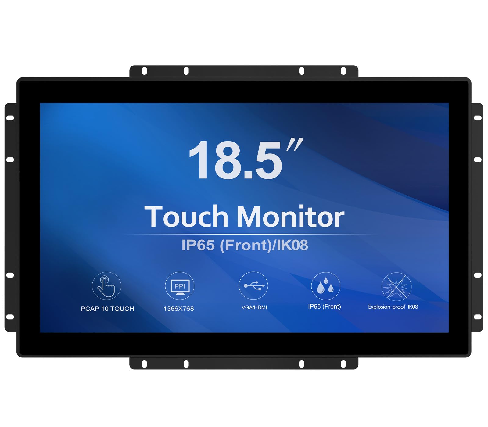GreenTouch 18.5 Industrial Touch Monitor Open Frame, HDMI/VGA/DVI Interface, Mul