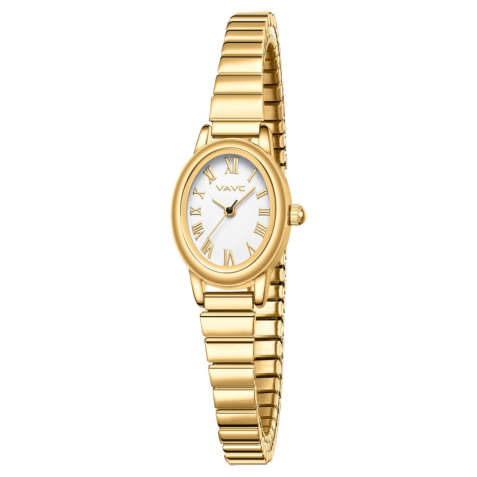 VAVC Small Gold Watches for Women,Analog Womens Watch with Stainless Steel Expan