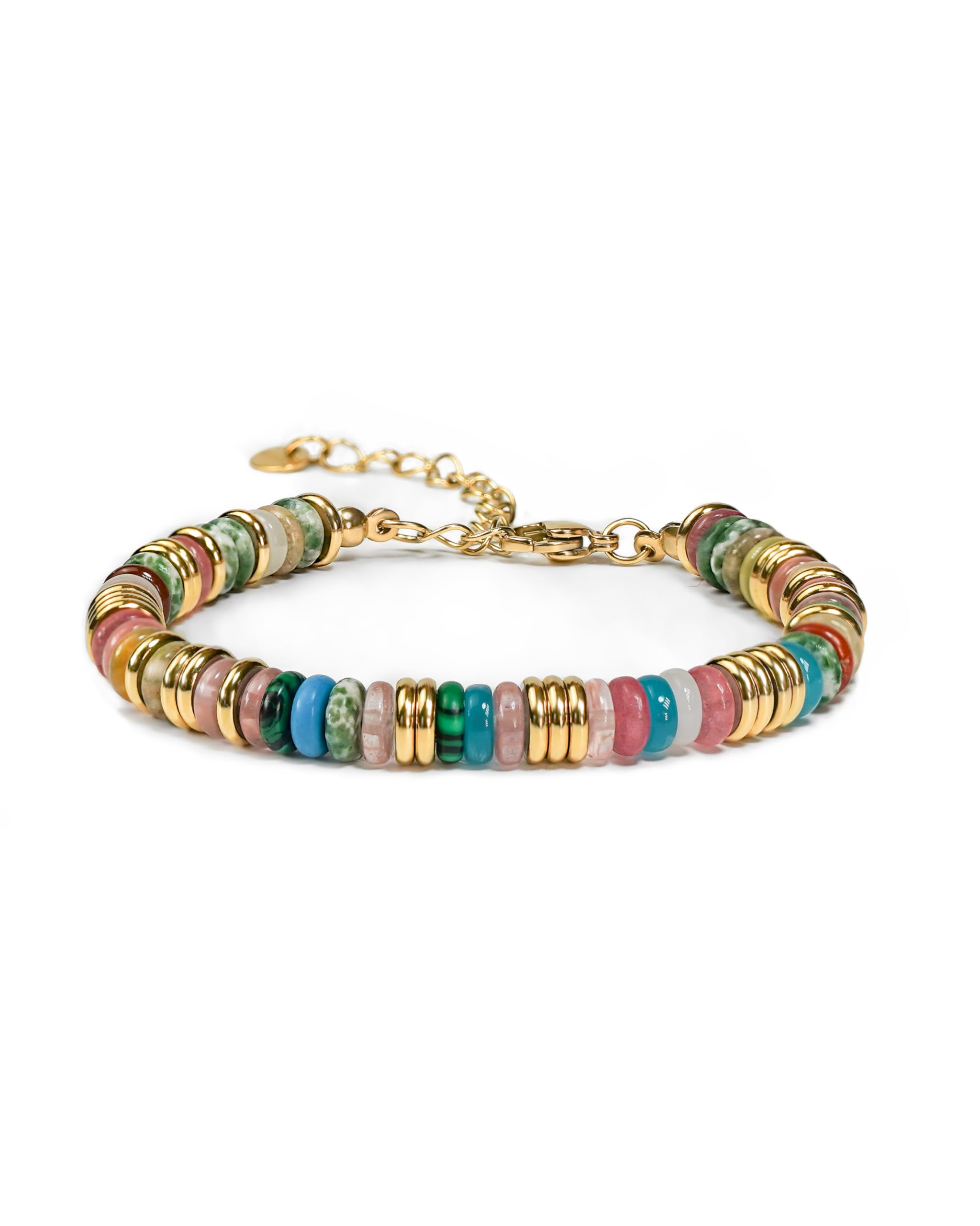 SNGIA Gold Plated Beaded Bracelets for Women, Natural Stone Bracelet Stack