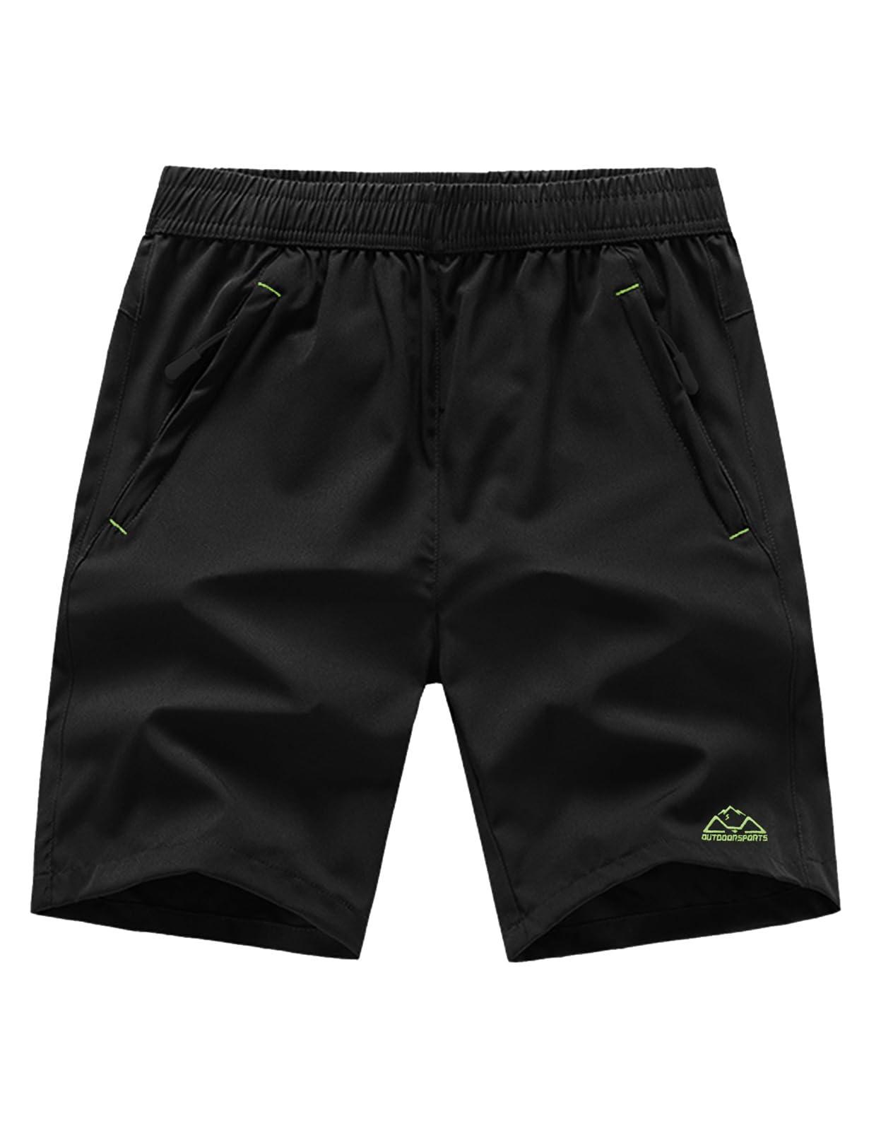 Rdruko メンズ クイックドライ ハイキングショーツ 軽量 ランニング ジム アウトドア アクティブ ショーツ ジッパーポケット付き