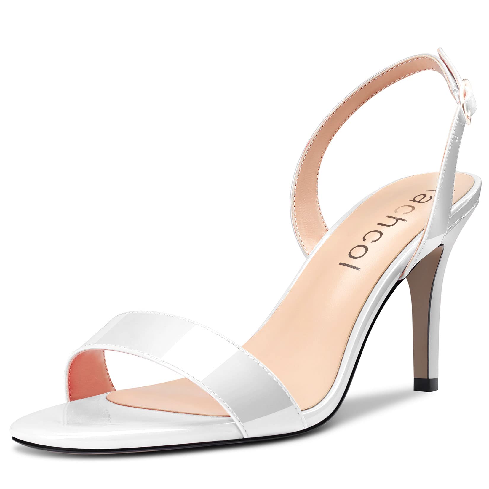 Aachcol Women's Stiletto Medium High Heel Sandals Lace Ankle Strap Round Slingba