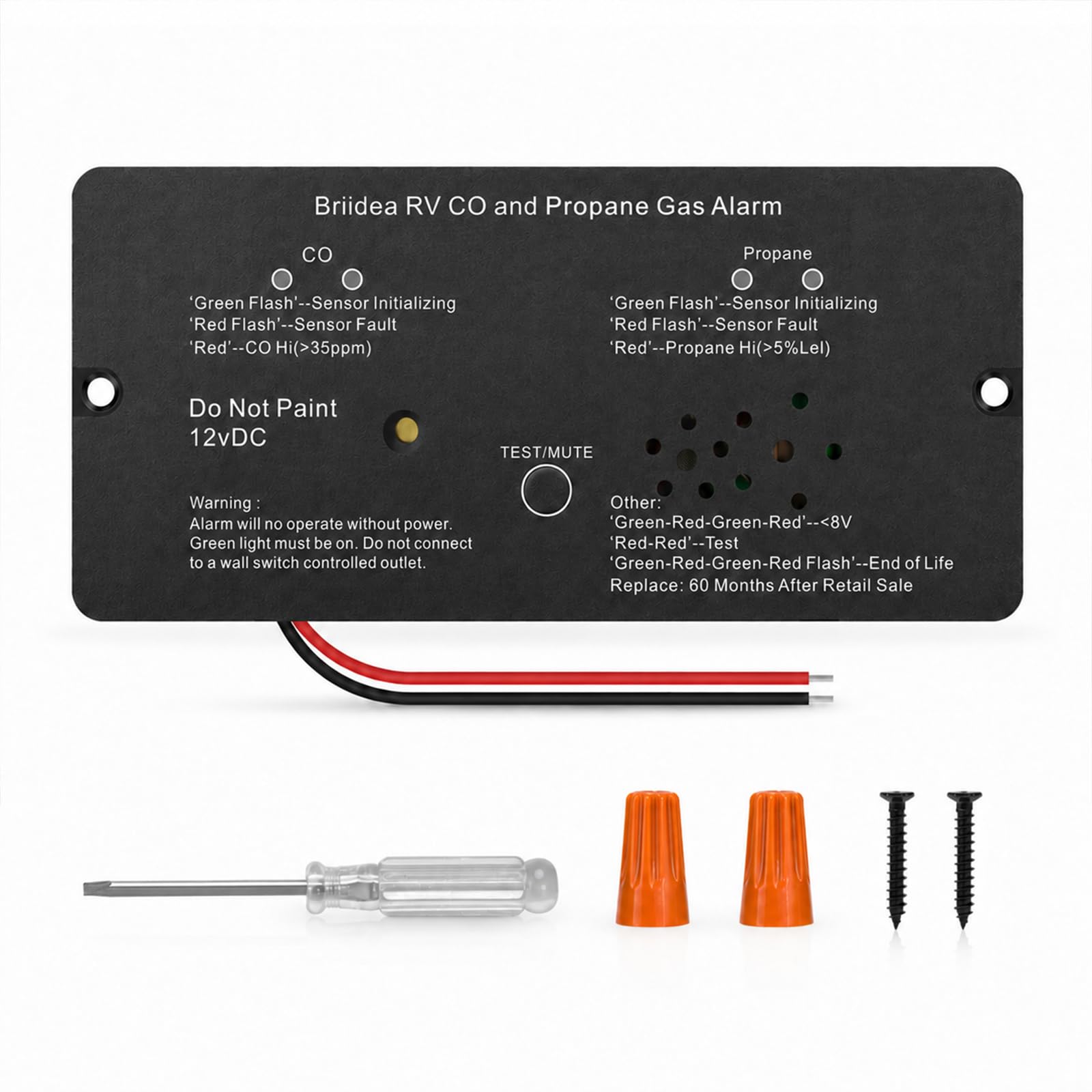 2-in-1 RV Universal Detector | Dual Alarm, LED Indicator Light, 100dB Loud Alert