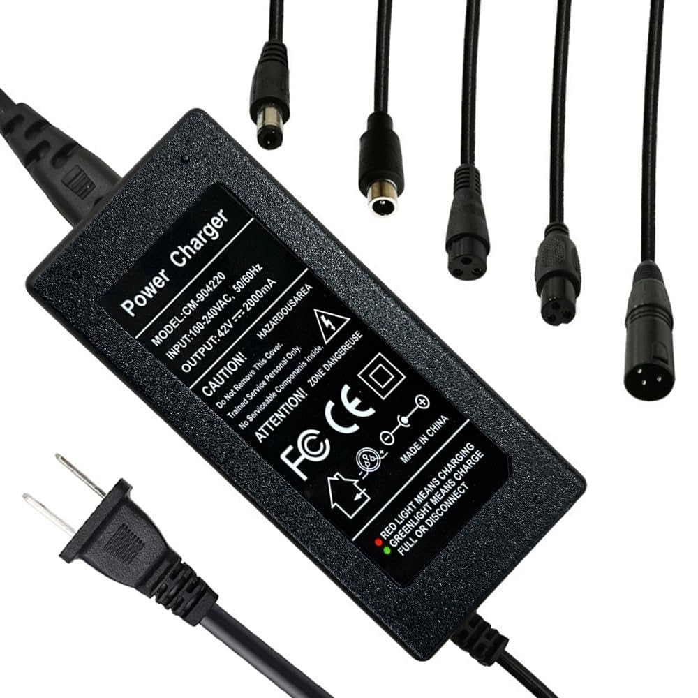 42V 2A Scooter Charger 5 Plugs - Universal for 36V Scooter Lithium Battery, Pack