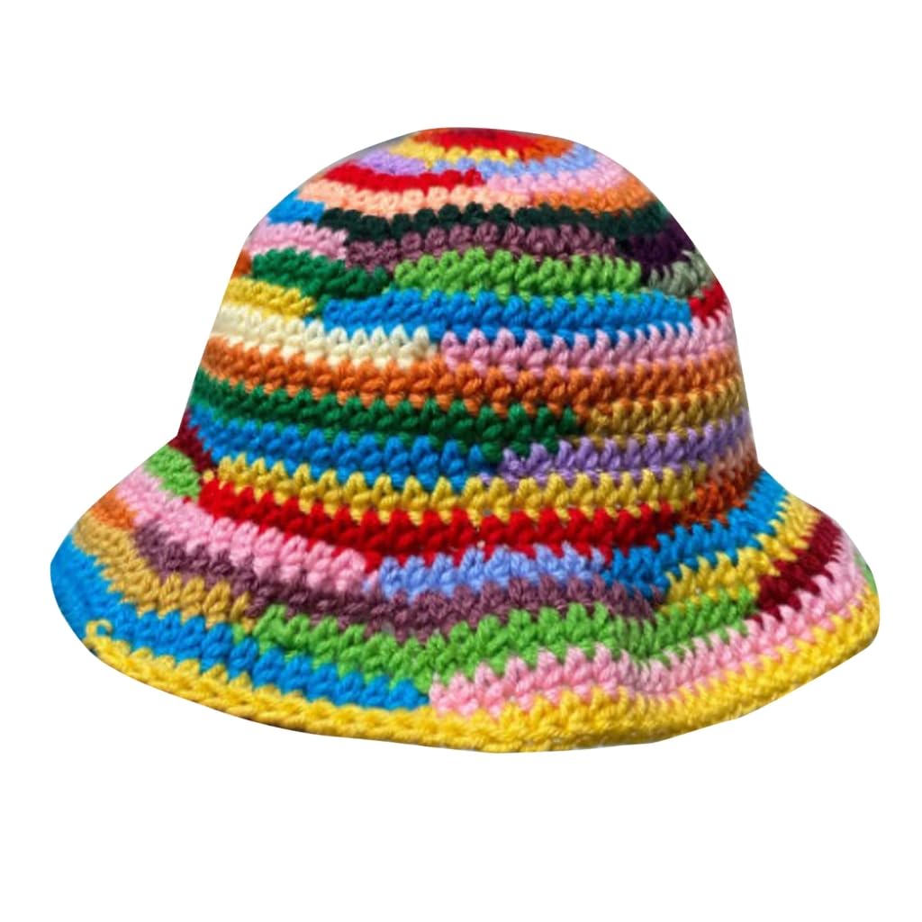 Rainbow Fisherman Hat Fancy Dress Party Headwear Colorful Hat Casual New Year Ch