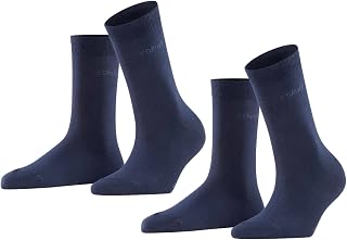 ESPRIT Women's Plain 2-Pack Breathable Cotton Socks
