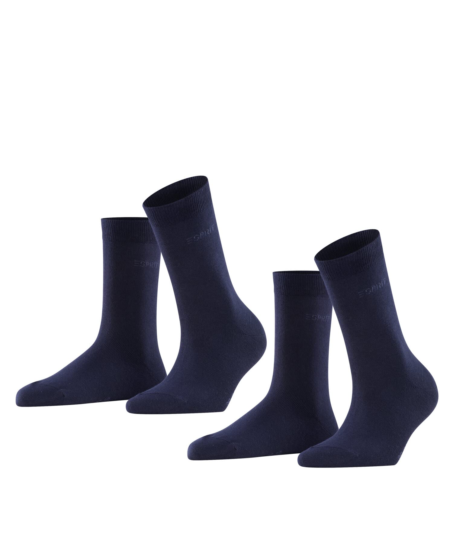 ESPRIT Women's Plain 2-Pack Breathable Cotton Socks