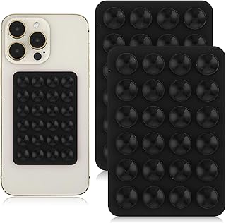 Giantree 2 Pcs Silicone Suction Phone Case Adhesive Mount, Suction Phone Case Mount Anti-Slip Hands-Free Mobile Accessory Phone Accessory Holder (Black)