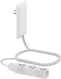 LIDER Flat-Face Outlet Extender, 3 Receptacles, 3ft Cord, 1625W, Ultra-Thin