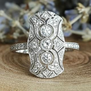 Exquisite Graceful Silver Coloring, Shiny Cubic Zirconia, Luxury Wedding Ring Jewelry for Women