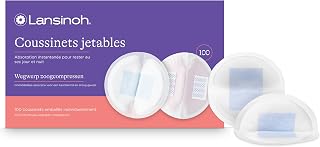 Lansinoh Disposable Nursing Pads x100 Ultra Absorbent Leak-Proof | Ultra-absorbent, day and night leak protection, discreet and breathable, individually wrapped