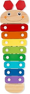 Melissa & Doug Caterpillar Xylophone Musical Toy with Wooden Mallets 15.25" x 6.5" x 1.5Xylophone for Toddlers, Kids Musical Instruments, Wooden Percussion Toys for Kids Ages 3+