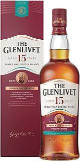 The Glenlivet 15 Year Old Whisky, 40% ABV, 70cl with Giftbox | Packaging May Vary, French Oak Reserve, Crafted in Scotland, Smooth Palate with Subtle Spice, Gifting