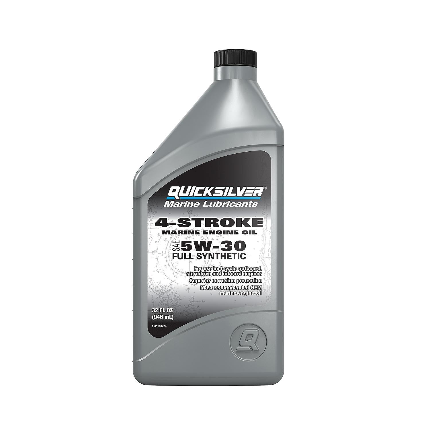 Quicksilver 5W-30 Full Synthetic Marine Engine Oil, 1 Qt.