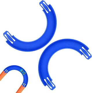 Sinbana 2pcs 180 Degree Racetrack Connectors, 24x15.2cm/9.45x5.98in Turn Track Pieces Toy Car ABS Racetrack Builder Components Parts Compatible with Hot Wheels Cars (Blue)