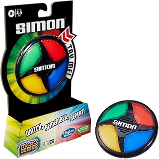 Hasbro Gaming Simon Micro Series Electronic Game for 1 or More Players, Classic Gameplay in a Compact Size, Fun Party Game for Kids Ages 8+, Multi-Color