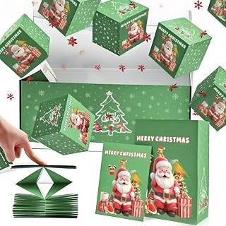 wiweafwa Surprise Gift Box Explosion for Money, Merry Christmas Explosion Gift Box, Money Gift Box for Cash Gifts, Luxury Folding Bouncing Explosion Box for Women, Men, Grandkids (Green - A-8pcs)