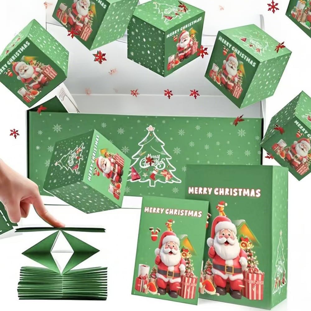 wiweafwa Surprise Gift Box Explosion for Money, Merry Christmas Explosion Gift B