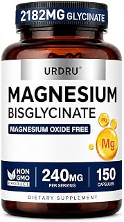 Magnesium Glycinate 2182mg, 100% Chelated Magnesium Supplement, 240mg Magnesium Per Serving, 150 Capsules (1 Pack)