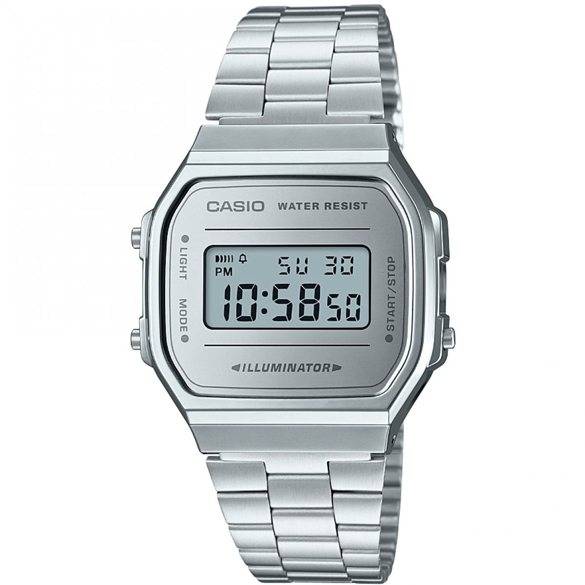 Casio Unisex Erwachsene Digital Quarz Uhr mit Edelstahl Armband