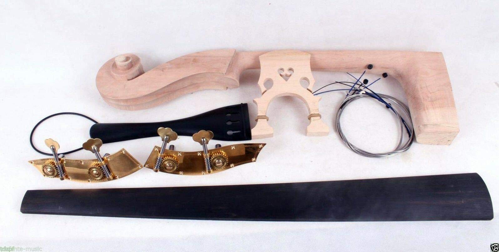 3/4 Double Bass Kit - Upright Bass DIY Project - Ebony Fingerboard, Peg, Tailpie