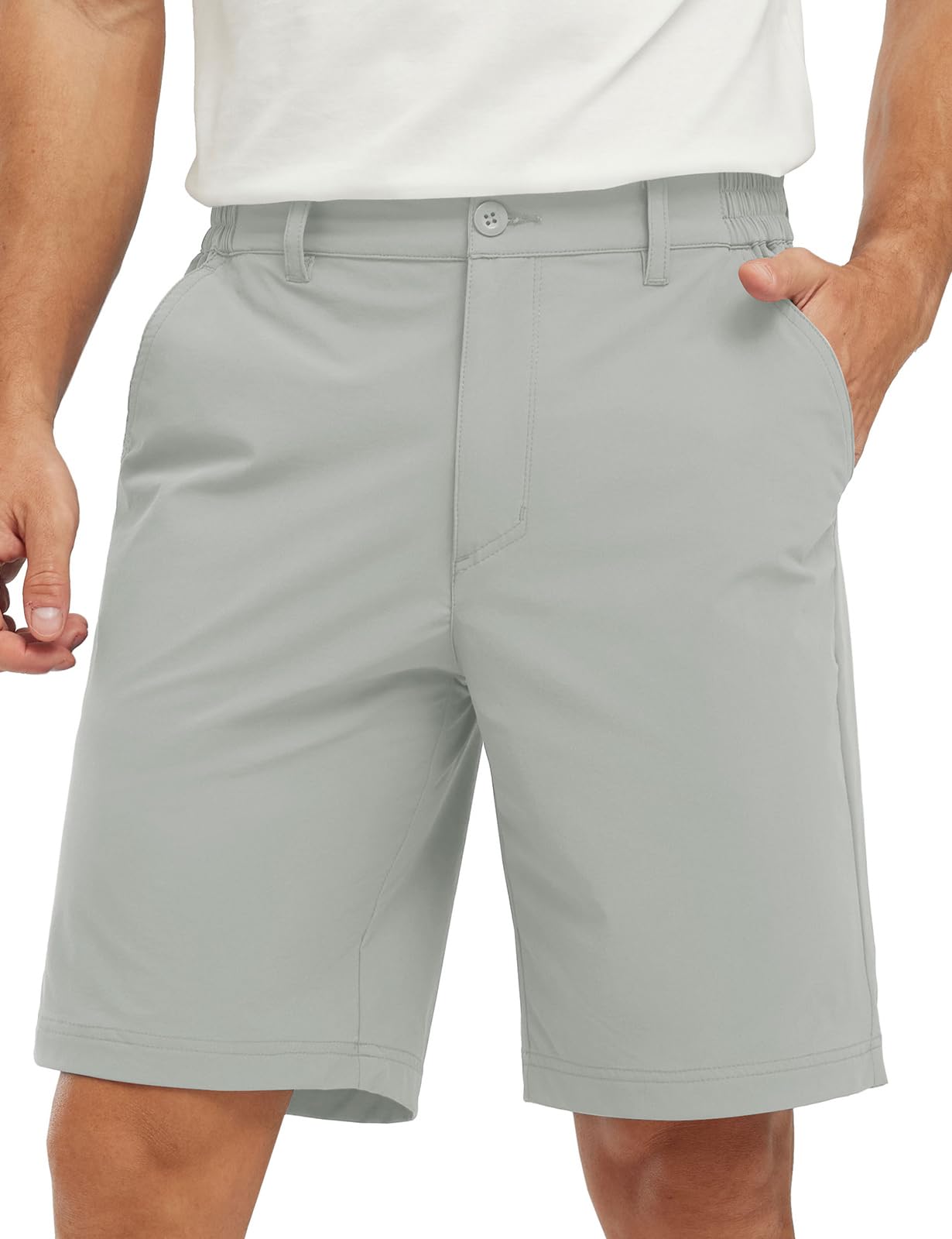 TBMPOY Men's Golf Shorts Lightweight 5 Pockets Casual Dress Stretch Elastic Wais