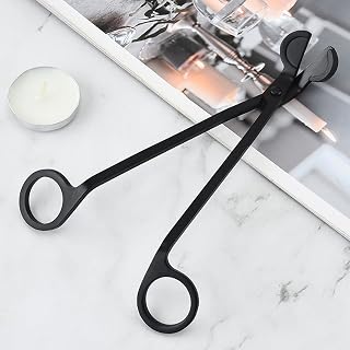 Candle Wick Hand Trimmer Scissors Stainless Steel Curved Blade Wick Clipper Cutter Residue Manual Trimming Home Tools for Candle Aromatherapy Black