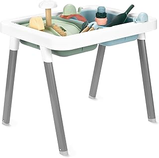 Skip Hop Discoverosity 3-in-1 Toddler Sensory Table with 13 Nature-Inspired Sensory Tools 8-Page Activity Guide 2 Bins and 2 Convertible lids, Age 18m+