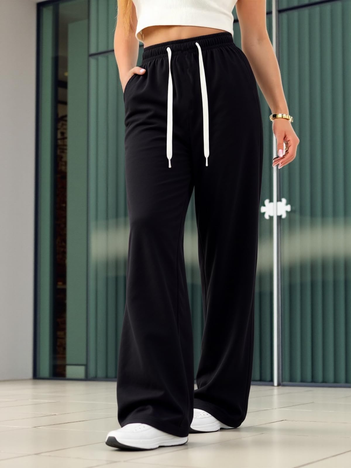 Women's Loose Sweatpants, Casual Pants with Pockets, Drawstring