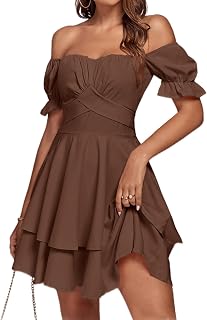 LYANER Women's Off Shoulder Casual Dress
