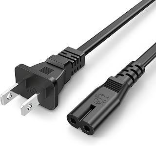 TPLTECH AC Power Cord for Sony PS5/PS4/PS3 Slim, Xbox Series S/Series X, Xbox One S/One X, 2 Prong C7 Universal TV Power Cable Replacement