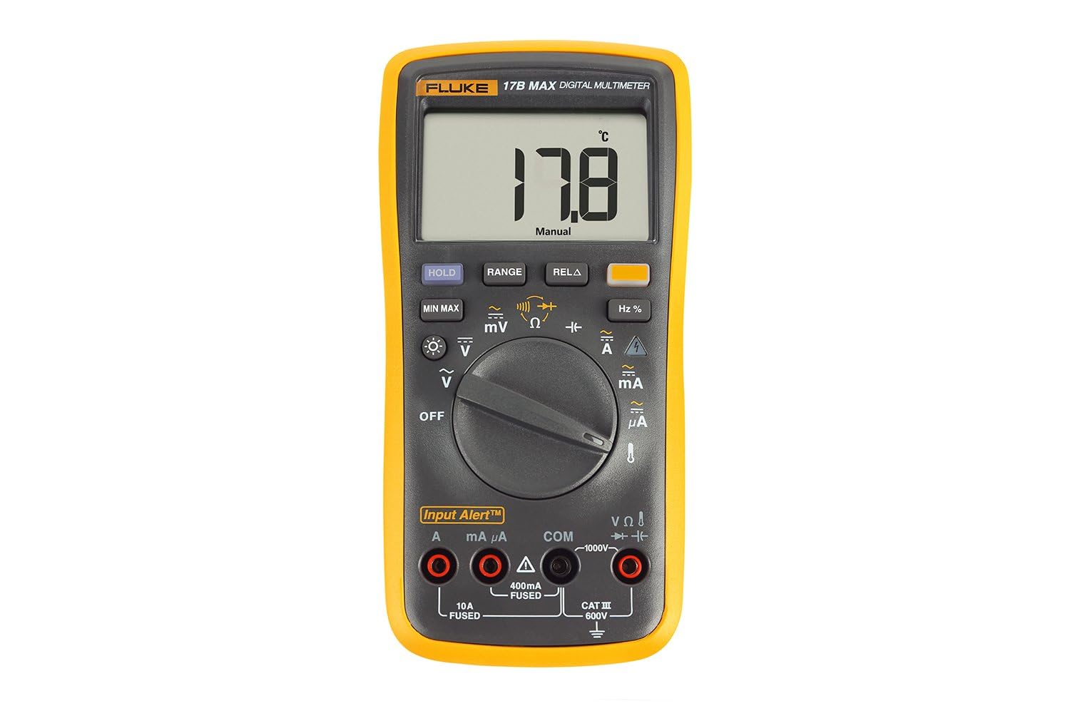 Fluke 17B+ Digital Multimeter, for Electrical Applications, Measures AC/DC Volta