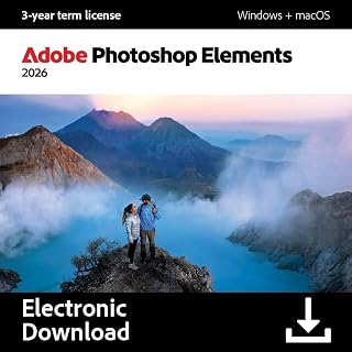 Adobe Photoshop Elements 2026 | PC/Mac | Software Download | Photo Editing | 3-year term license | Activation Required [PC/Mac Online Code]