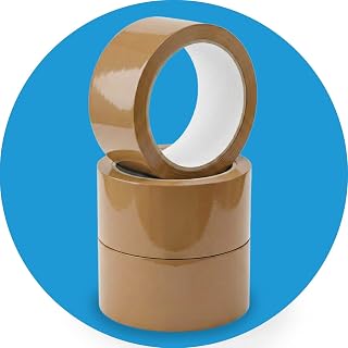 Stick Well Packaging Tape, Industrial Brown Parcel Tape 3 Rolls With Low Noise - 48mm X 66m, Secure Sticky Brown Tape For Box Packaging, Moving Boxes, Packing Tape Strong For Moving House (3 rolls)