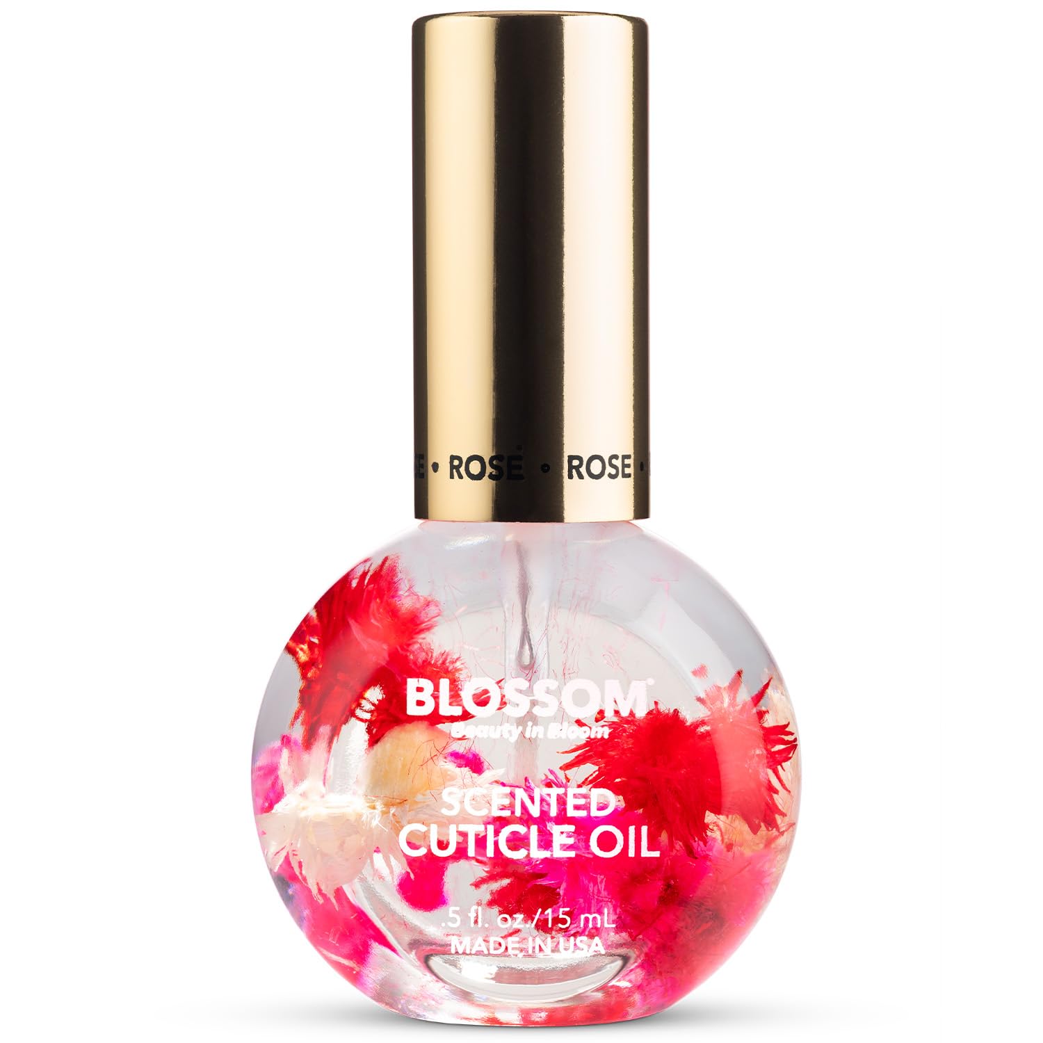 Blossom Cuticle Oil for Nails, Infused with Real Flowers, Rose, 0.5 fl. oz | Hyd