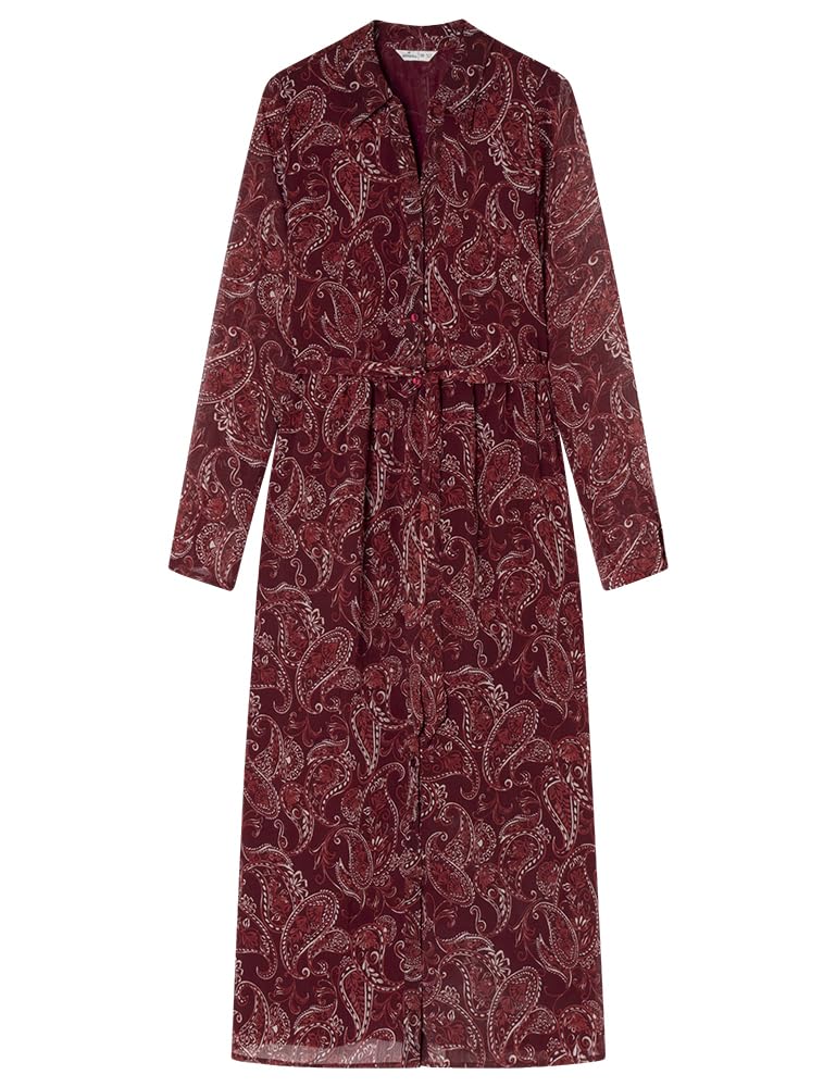 Springfield Women's Midi Printed Shirt Dress with Belt Printed Dress