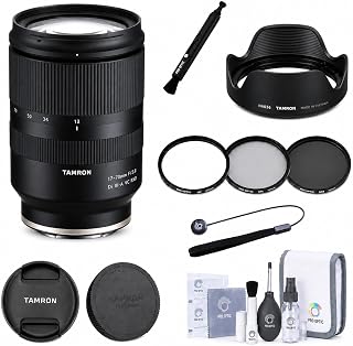 Tamron 17-70mm f/2.8 Di III-A VC RXD Lens for Sony E, Bundle with 3 Lens filters, Cleaning Kit, PC Software Kit, Cap Tether, LensPen Cleaner, Lens Pouch