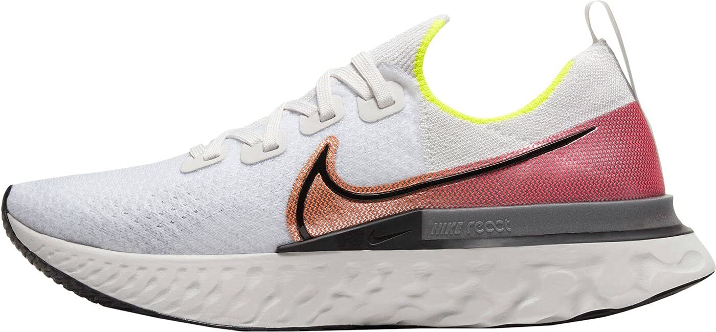 NIKE React Infinity Run FK, Men's Running Shoes, Grey Platinum Tint Black Pink B