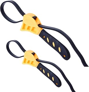 Strap Wrench Set, 2Pcs 24 in and 19.7 in Length Adjustable Band Wrench Set for Oil Filter, Universal Wrench for Rubber Hose, Universal Wrench for Oil Filter, for Bottle, Sink