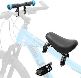 SHIAOBYC Kids Bike Seat Child Bike Seat Bicycle Seats for Children 2-5 Years Front Mount Kid Bicycle Seat Kids Bicycle Seats with Foot Pedals Front Mount with Handlebar Attachment Detachable