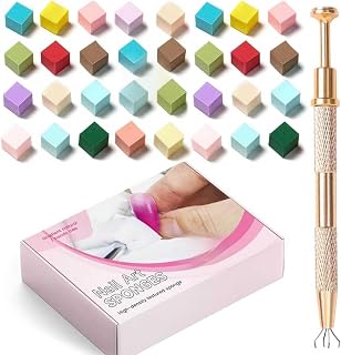 100pcs Nail Sponges Set for Ombre Gel Gradient Nail Art Painting Tools Nail Sponges Gel Polish Sponge,Nail Sponges for Nail Art,Ombre Sponge for Nails with Grabber Claw Pen
