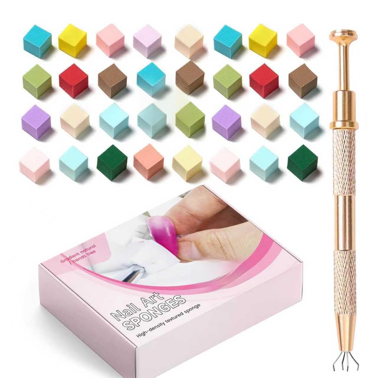 100pcs Nail Sponges Set for Ombre Gel Gradient Nail Art Painting Tools Nail Spon