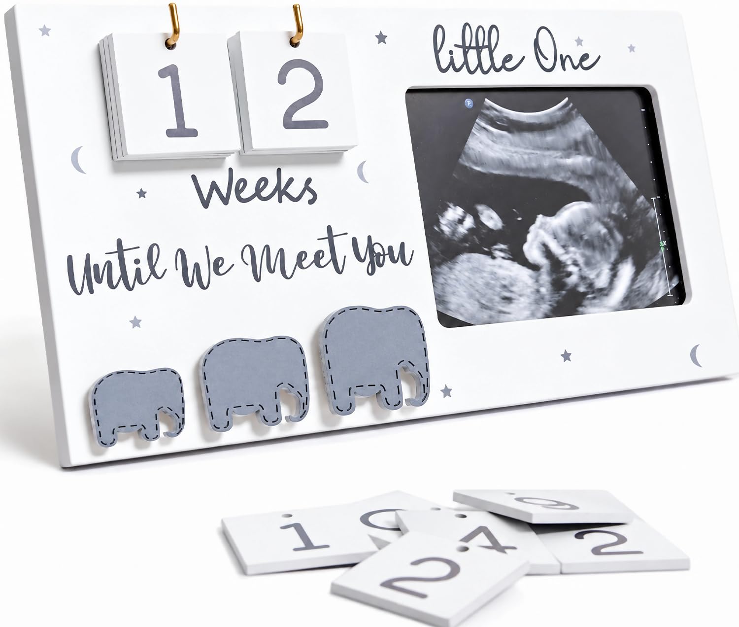 Sonogram Picture Frame, Ultrasound Photo Frame with Baby Countdown Weeks, Expect