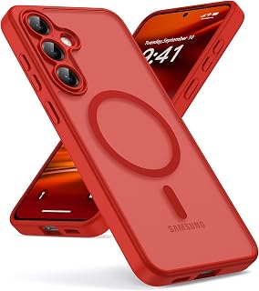 Oududianzi -Cover for Samsung Galaxy S25 FE 5G Magsafe, Bright Red
